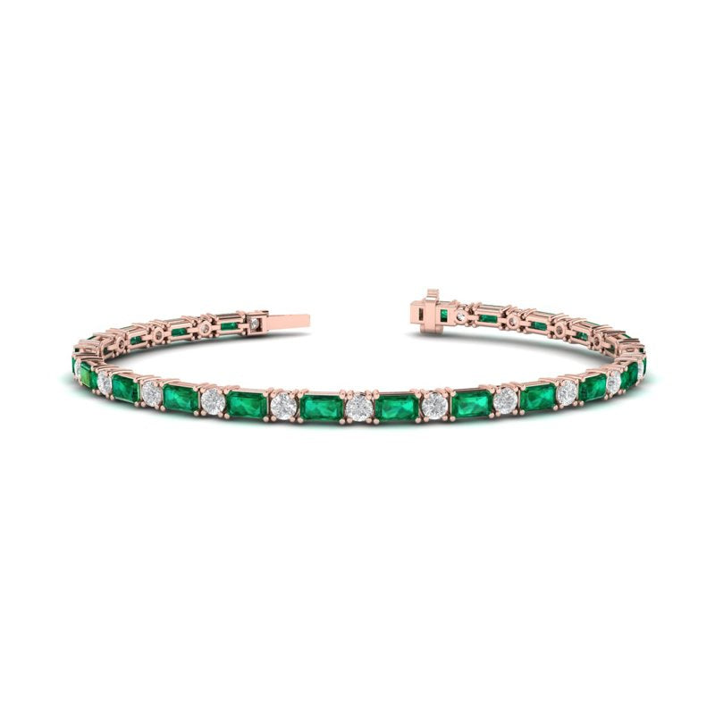 Rose Gold Azalea Emerald & Diamond Bracelet
