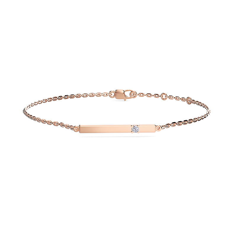 Rose Gold Diamond Bar Bracelet
