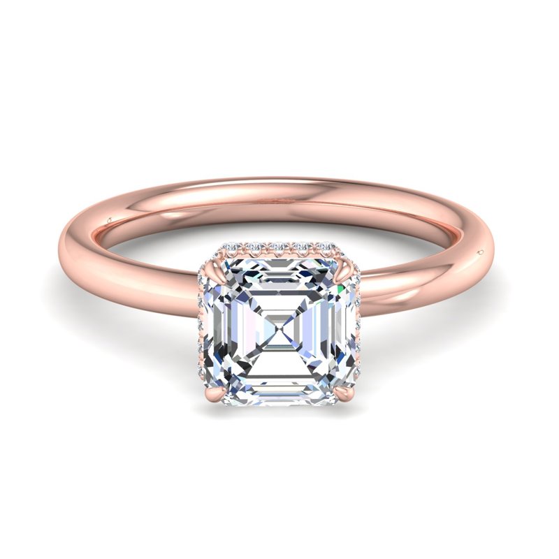 Rose Gold Duo Lumiere & 1ct Asscher Lab Grown Diamond Center