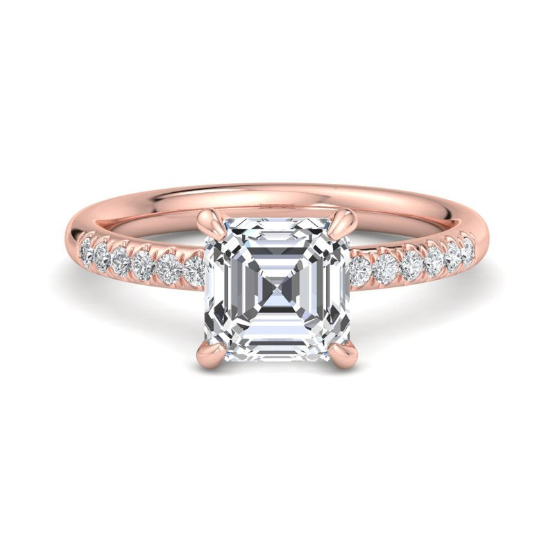 Rose Gold Classic Delphine & 1ct Asscher Lab Grown Diamond Center